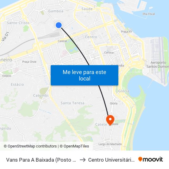 Vans Para A Baixada (Posto Ipiranga) to Centro Universitário Ibmr map