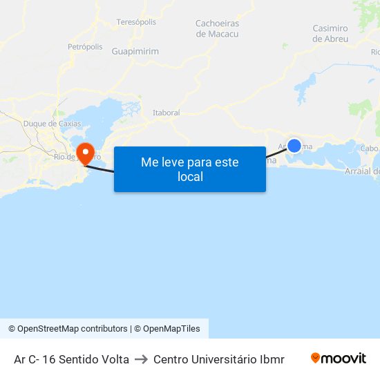 Ar C- 16 Sentido Volta to Centro Universitário Ibmr map