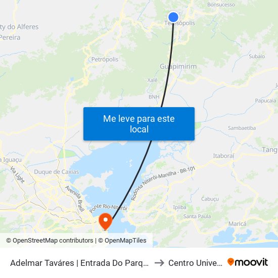 Adelmar Taváres | Entrada Do Parque Do Imbuí (Sentido Centro) to Centro Universitário Ibmr map