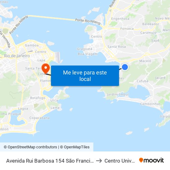 Avenida Rui Barbosa 154 São Francisco Niterói - Rj 24310-005 Brasil to Centro Universitário Ibmr map