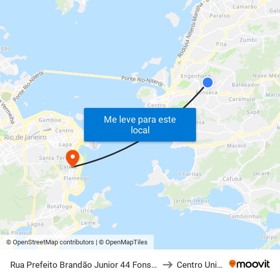 Rua Prefeito Brandão Junior 44 Fonseca Niterói - Rio De Janeiro 24105 Brasil to Centro Universitário Ibmr map