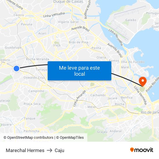 Marechal Hermes to Caju map