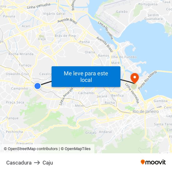 Cascadura to Caju map