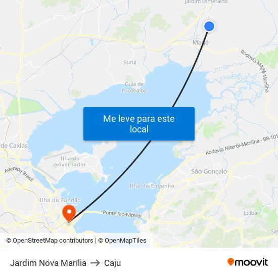 Jardim Nova Marília to Caju map