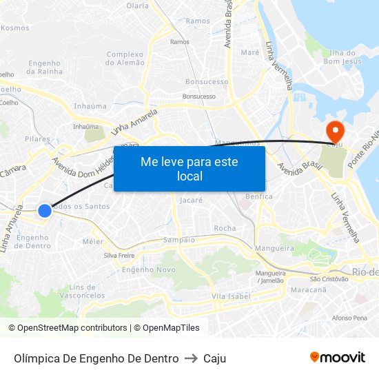 Olímpica De Engenho De Dentro to Caju map