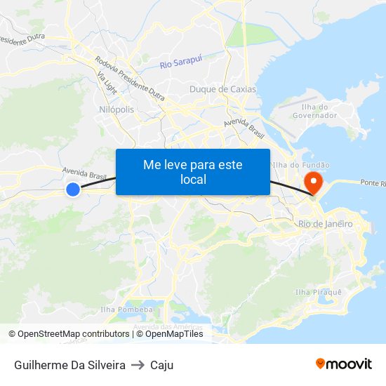 Guilherme Da Silveira to Caju map