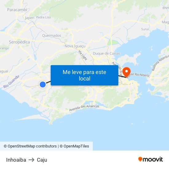 Inhoaiba to Caju map
