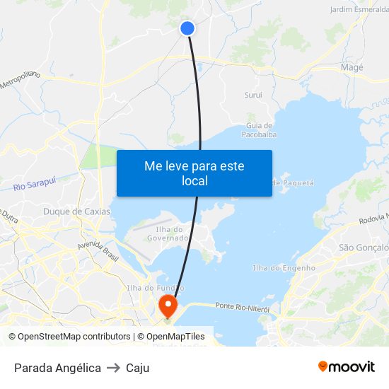 Parada Angélica to Caju map