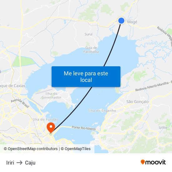 Iriri to Caju map