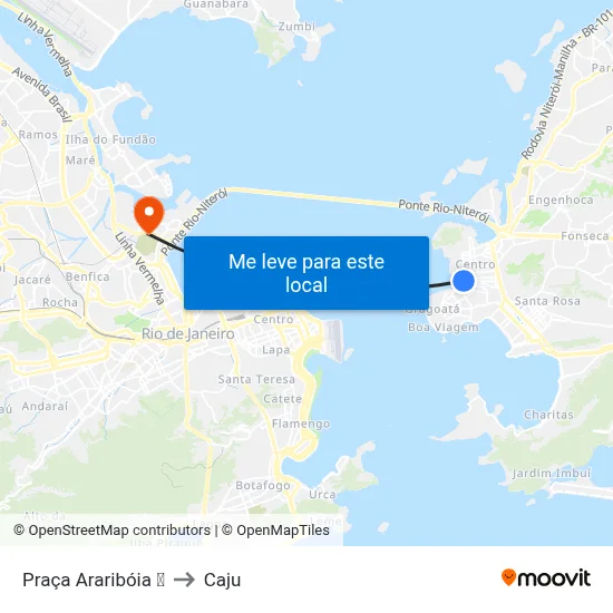 Praça Araribóia ⛴ to Caju map