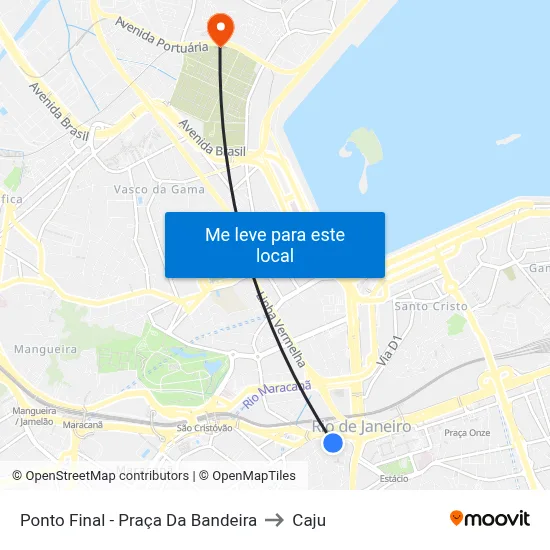 Ponto Final - Praça Da Bandeira to Caju map