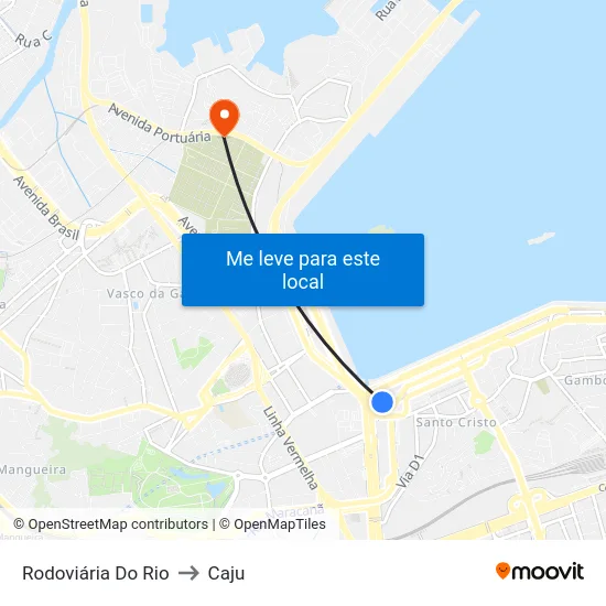 Rodoviária Do Rio to Caju map