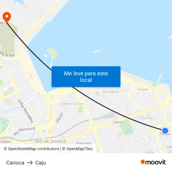 Carioca to Caju map