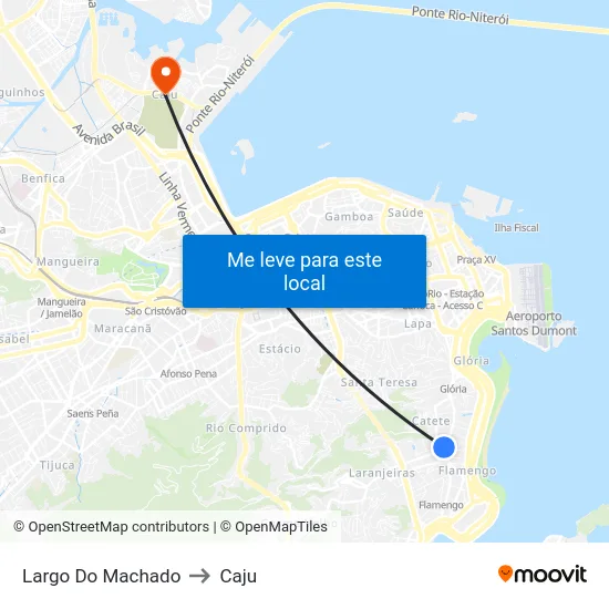 Largo Do Machado to Caju map