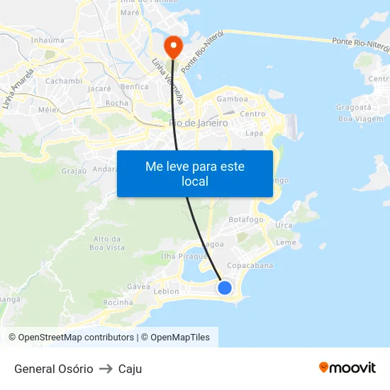 General Osório to Caju map