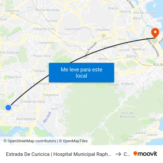 Estrada De Curicica | Hospital Municipal Raphael De Paula Souza to Caju map