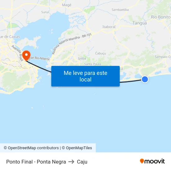 Ponto Final - Ponta Negra to Caju map