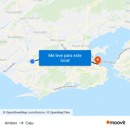 Ambev to Caju map
