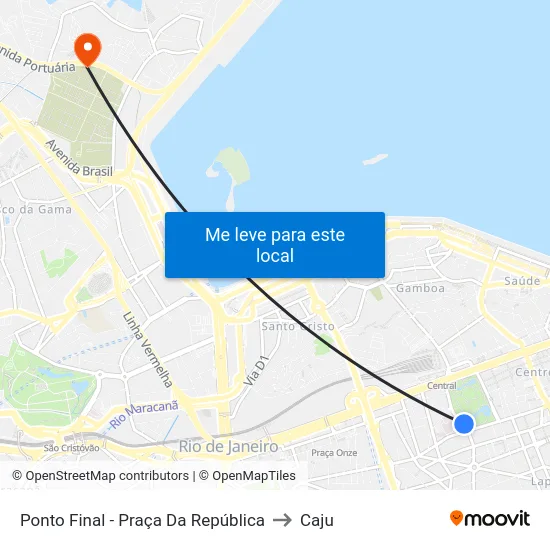 Ponto Final - Praça Da República to Caju map