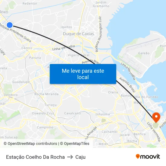 Estação Coelho Da Rocha to Caju map