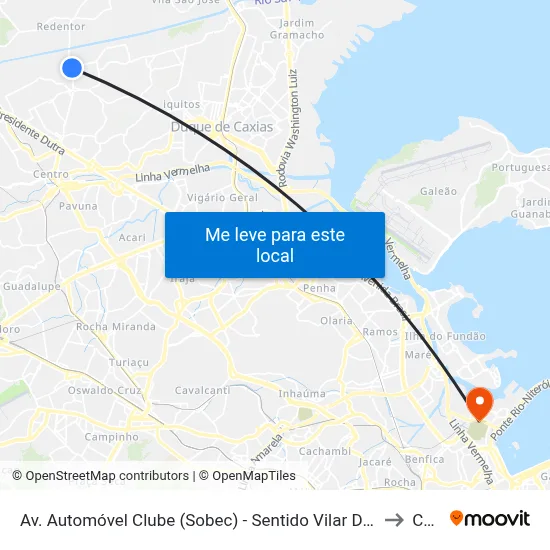 Av. Automóvel Clube (Sobec) - Sentido Vilar Dos Teles to Caju map