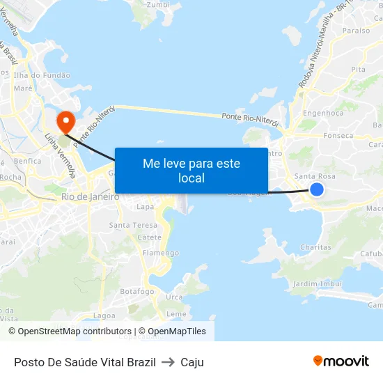 Posto De Saúde Vital Brazil to Caju map