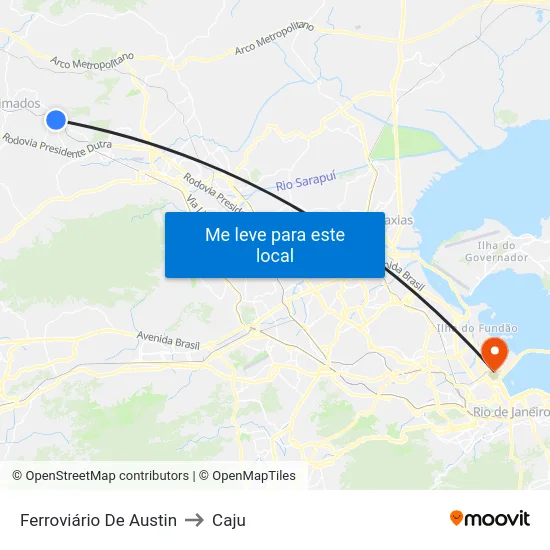 Ferroviário De Austin to Caju map