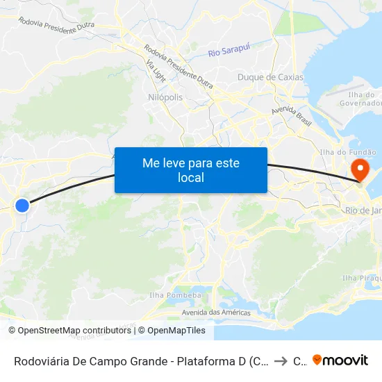 Rodoviária De Campo Grande - Plataforma D (Campo Grande E Jabour - Executivo) to Caju map