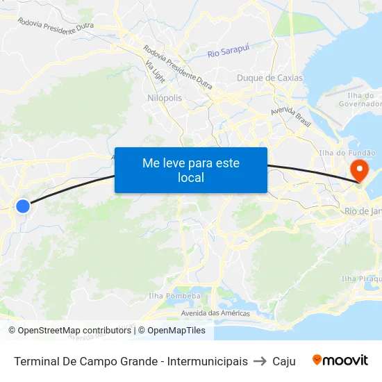 Terminal De Campo Grande - Intermunicipais to Caju map