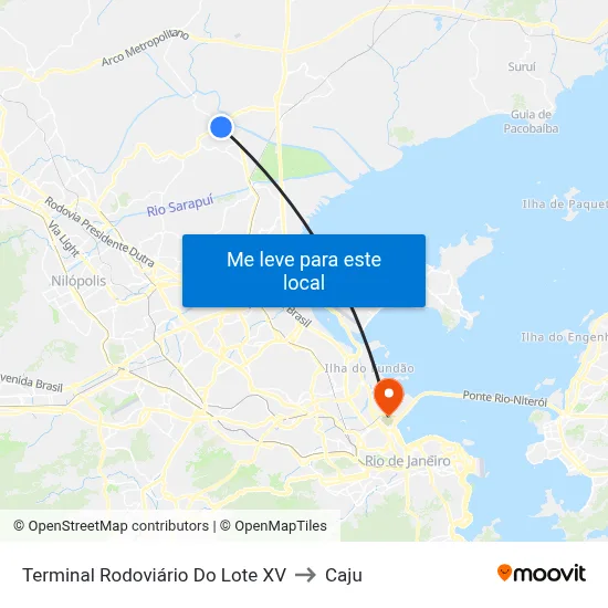 Terminal Rodoviário Do Lote XV to Caju map