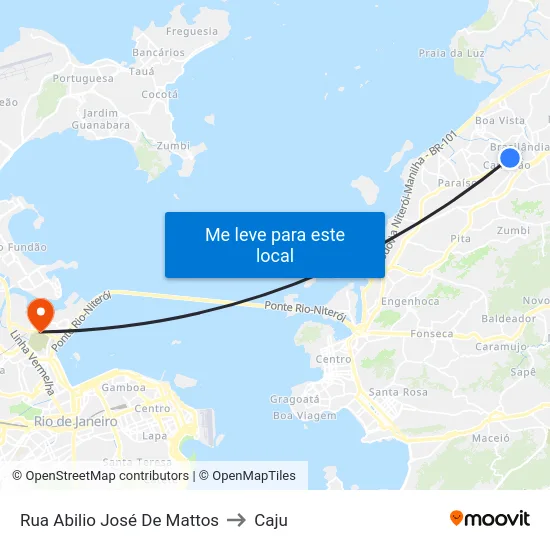 Rua Abilio José De Mattos to Caju map