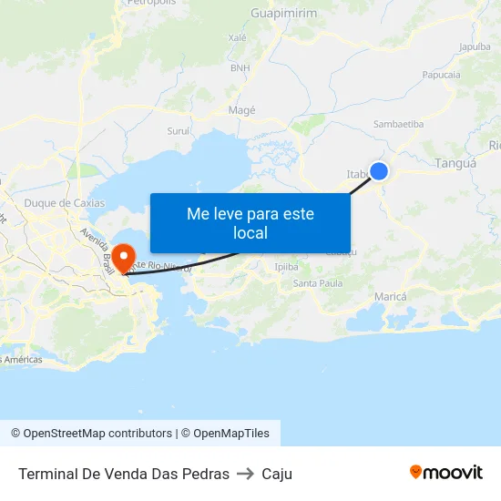 Terminal De Venda Das Pedras to Caju map