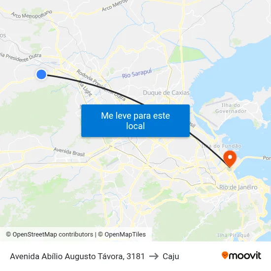 Avenida Abílio Augusto Távora, 3181 to Caju map