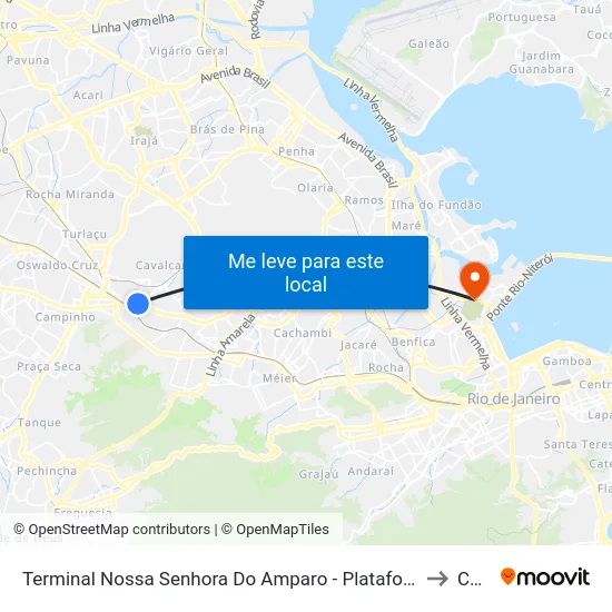 Terminal Nossa Senhora Do Amparo - Plataforma A to Caju map