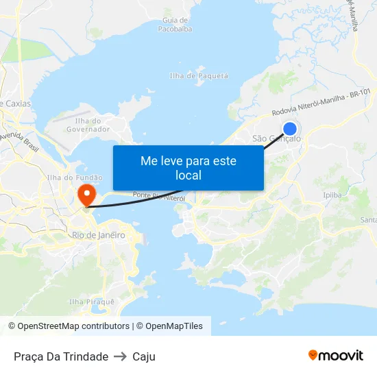 Praça Da Trindade to Caju map