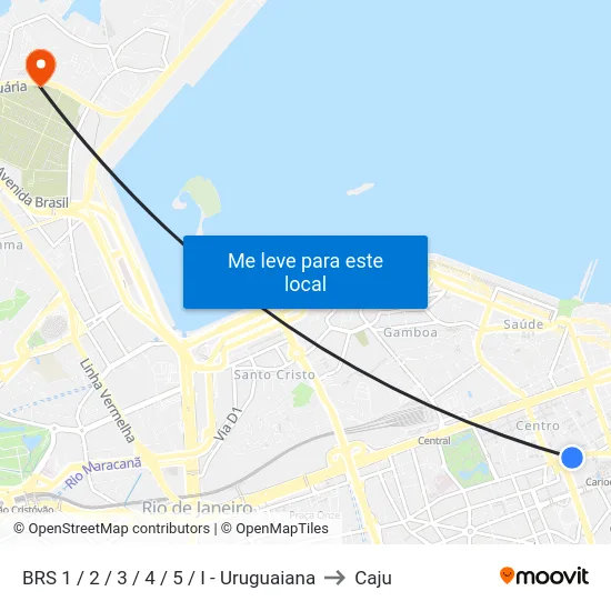 BRS 1 / 2 / 3 / 4 / 5 / I - Uruguaiana to Caju map