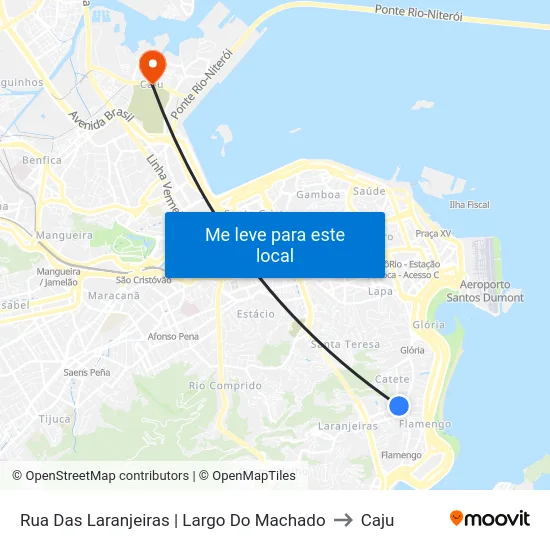 Rua Das Laranjeiras | Largo Do Machado to Caju map