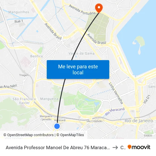 Avenida Professor Manoel De Abreu 76 Maracanã Rio De Janeiro - Rio De Janeiro 20550 Brasil to Caju map