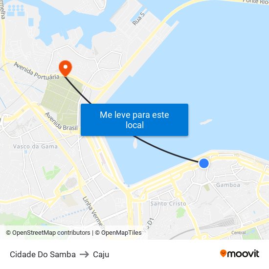 Cidade Do Samba to Caju map