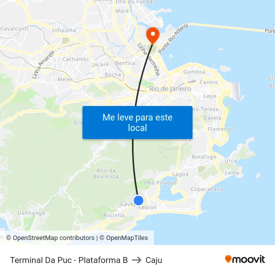 Terminal Da Puc - Plataforma B to Caju map