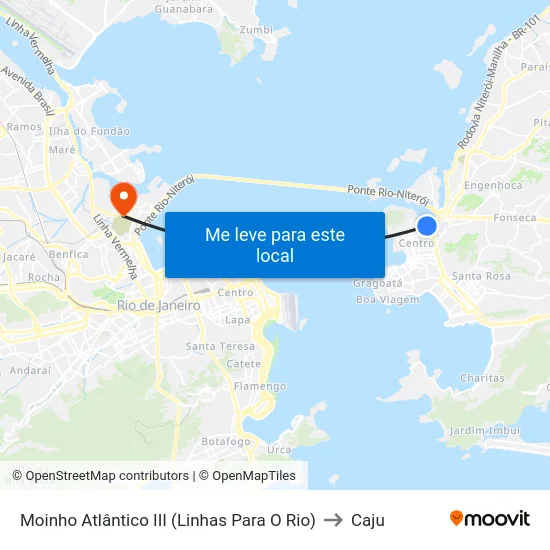 Moinho Atlântico III (Linhas Para O Rio) to Caju map