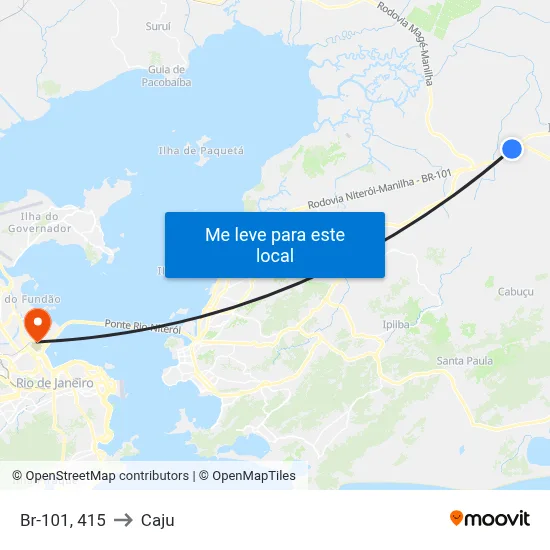 Br-101, 415 to Caju map