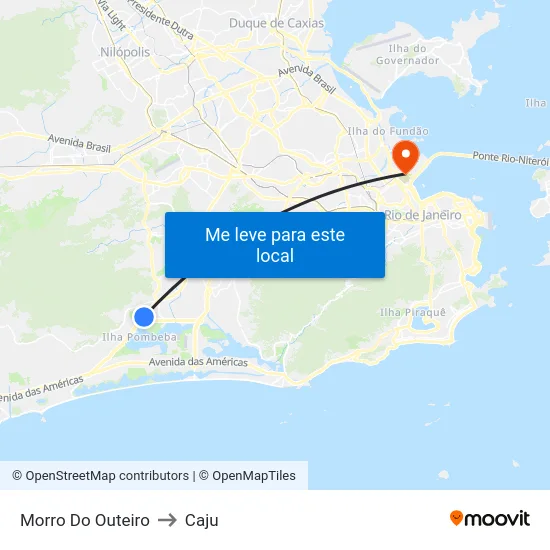 Morro Do Outeiro to Caju map