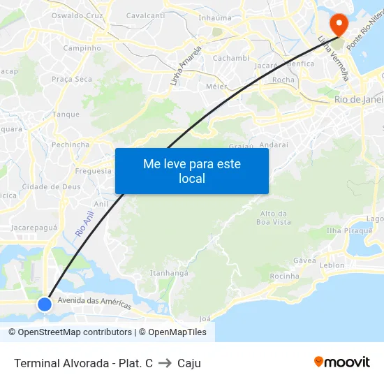 Terminal Alvorada - Plat. C to Caju map