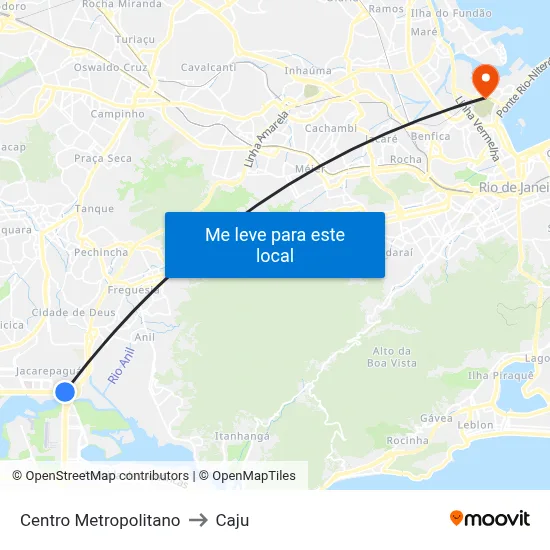 Centro Metropolitano to Caju map