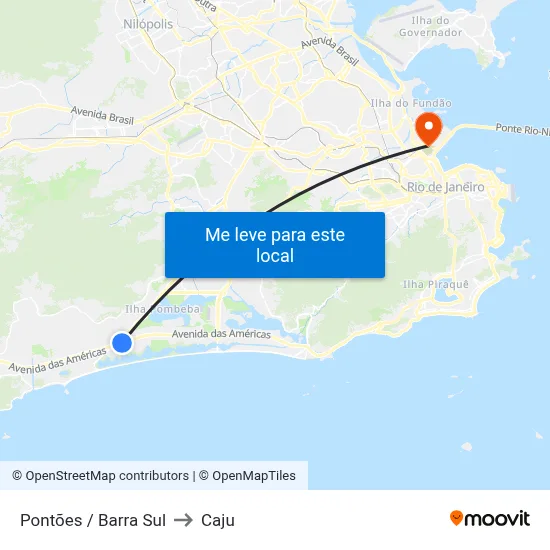 Pontões / Barra Sul to Caju map
