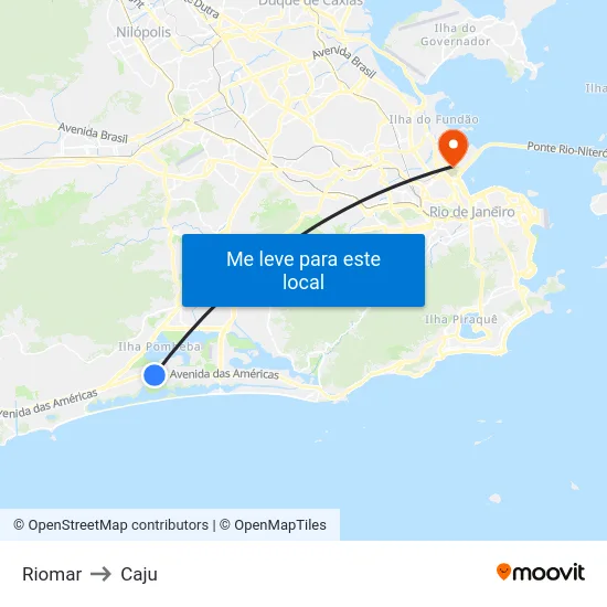 Riomar to Caju map