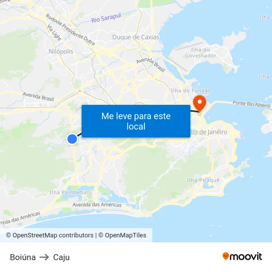 Boiúna to Caju map