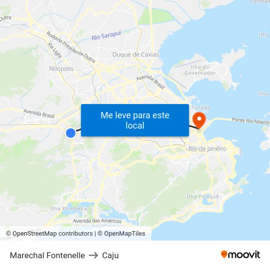 Marechal Fontenelle to Caju map