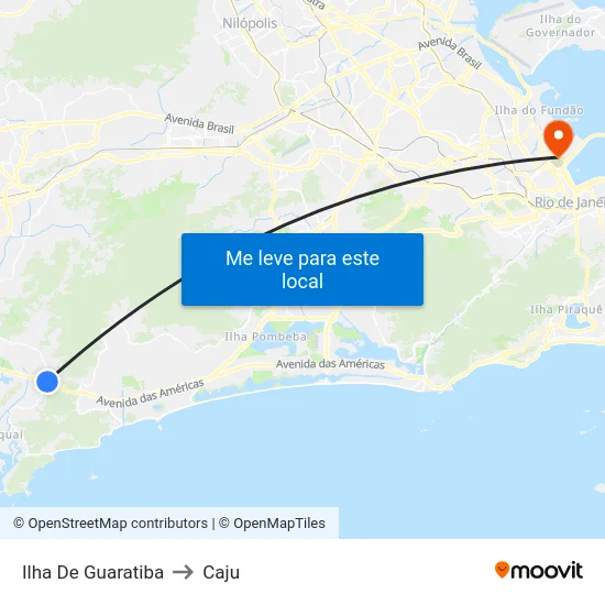 Ilha De Guaratiba to Caju map